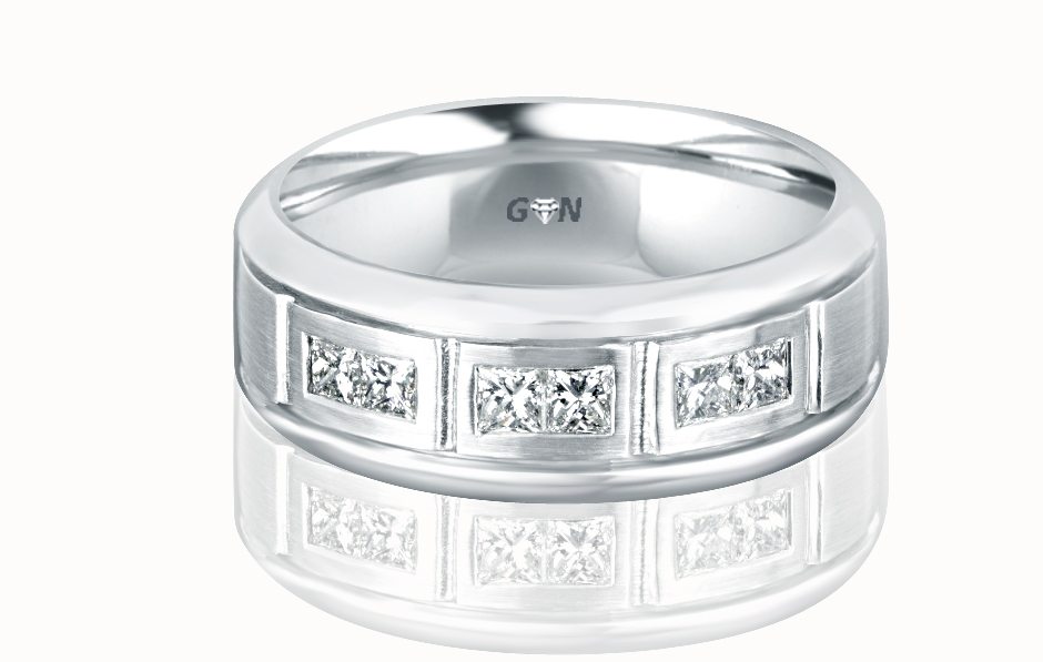 Men's White Gold Diamond Ring