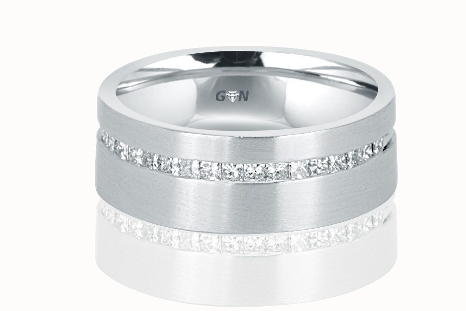 Men's White Gold Diamond Ring