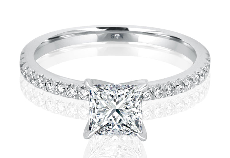Princess Cut Diamond Solitaire Engagement Ring