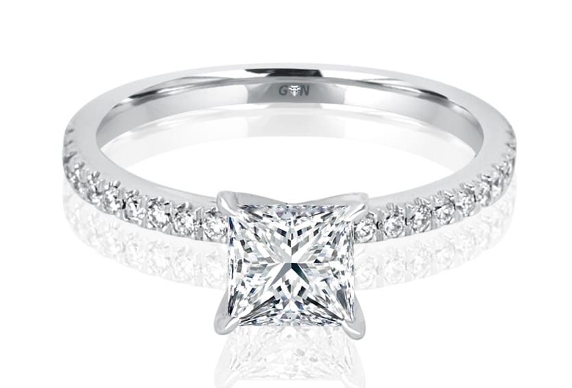 Princess Cut Diamond Solitaire Engagement Ring