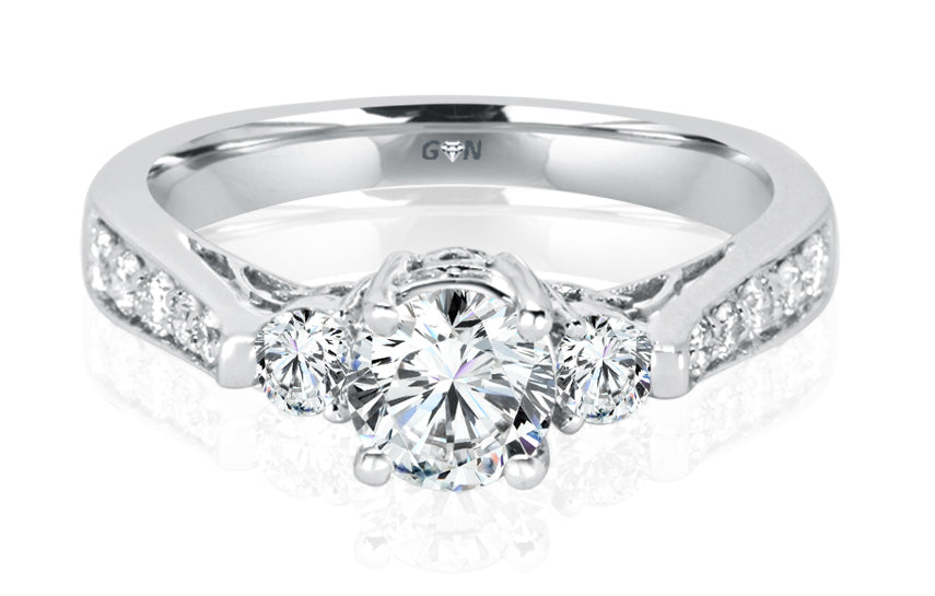 Three Stone Diamond Engagement Ring