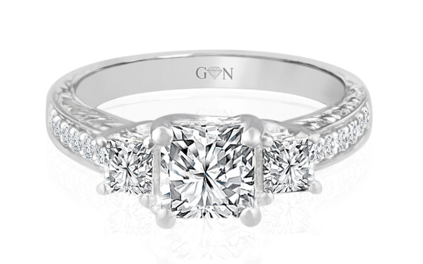 Three Stone Diamond Engagement Ring