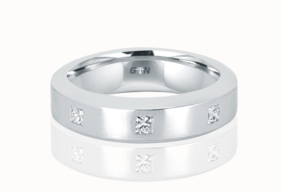 Men's White Gold Diamond Ring