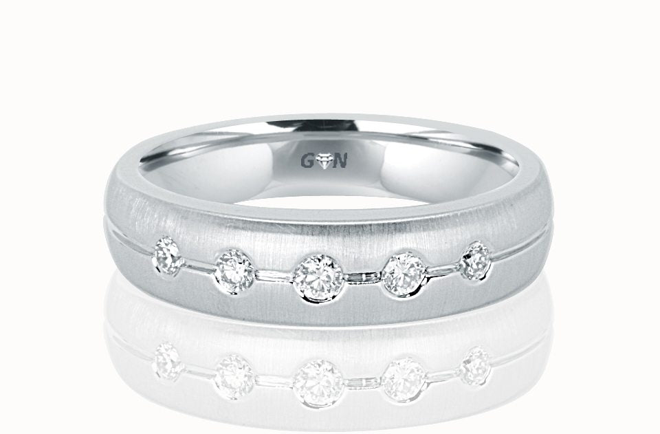 Men's White Gold Diamond Ring