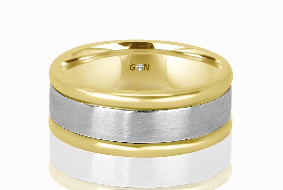 Men's Yellow and White Gold Ring