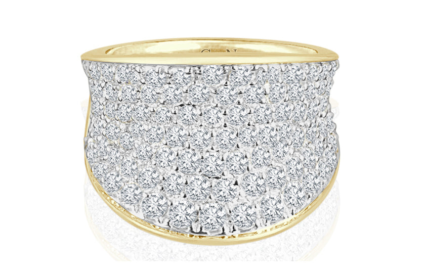 Round Brilliant Cut Pave Set Diamond Ring