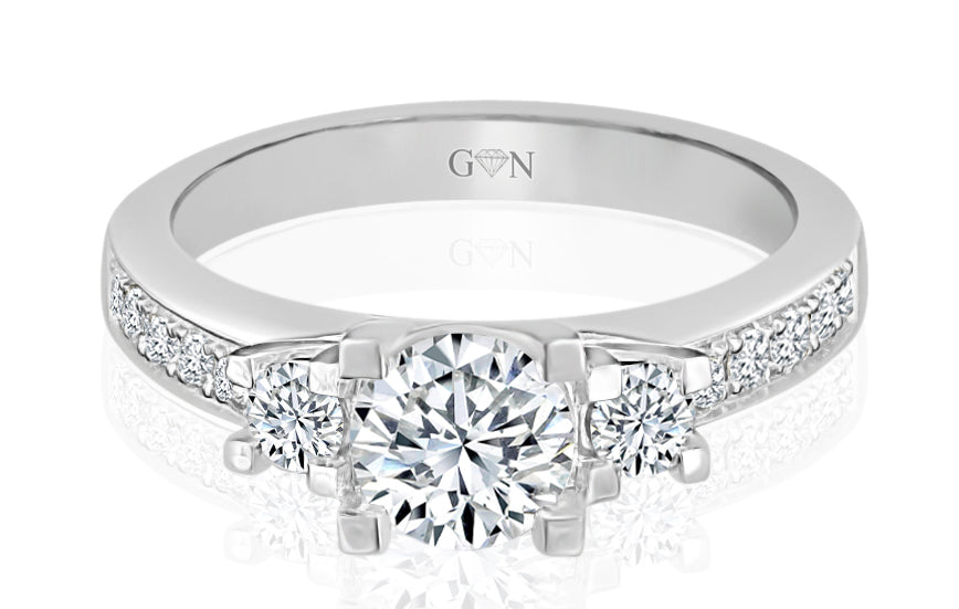 Three Stone Diamond Engagement Ring
