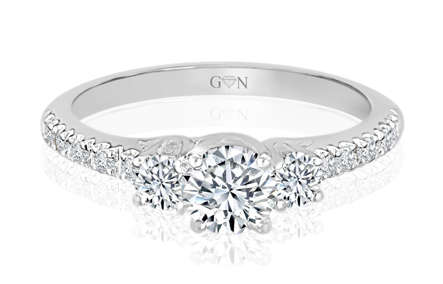 Three Stone Diamond Engagement Ring