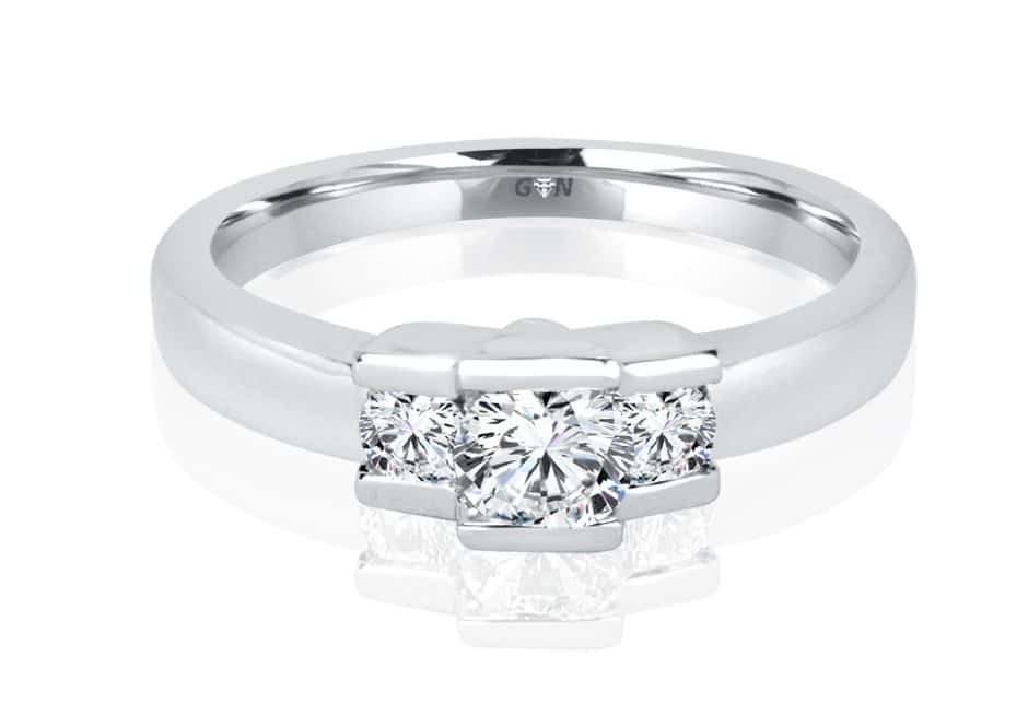 Three Stone Diamond Engagement Ring
