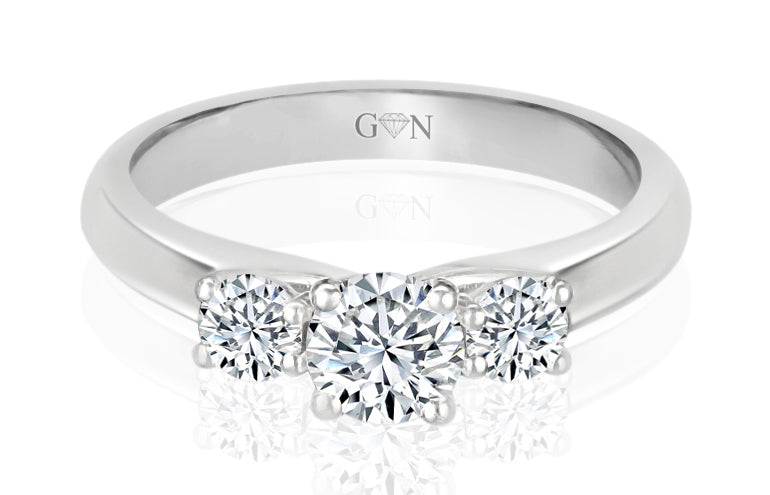 Three Stone Diamond Engagement Ring