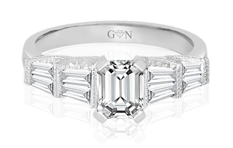 Emerald Cut Diamond Engagement Ring