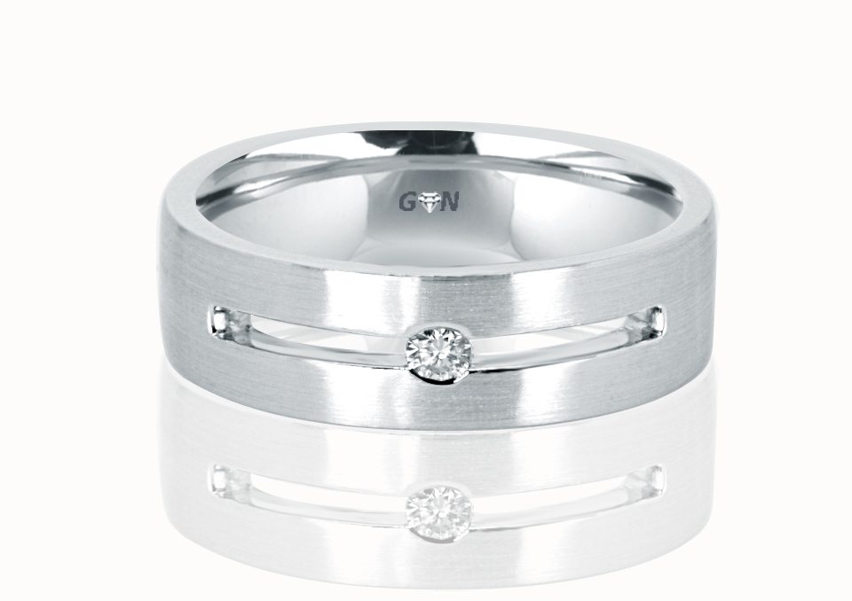 Men's White Gold Diamond Ring