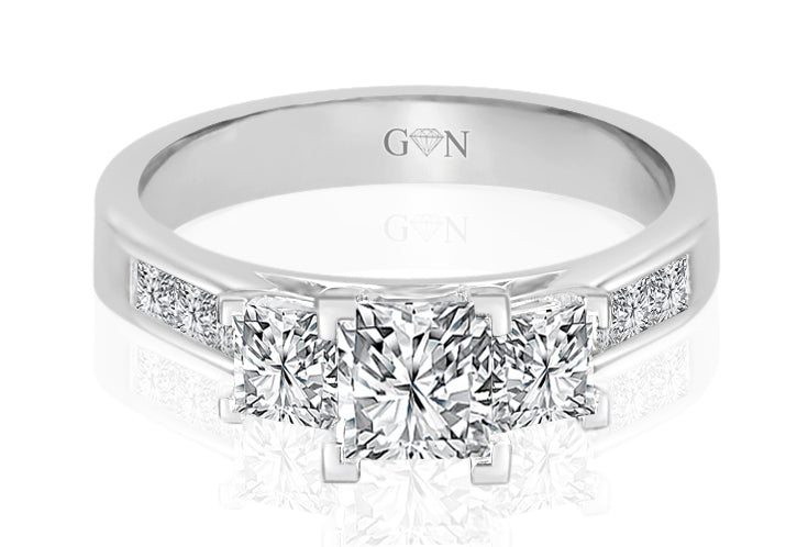 Three Stone Diamond Engagement Ring