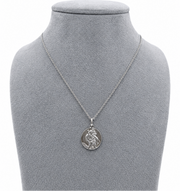 St Christopher & Mother Mary Sterling Silver Pendant Necklace