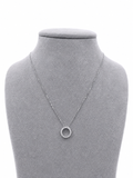 18kt White Gold 0.18ct Diamond Circle Necklace