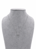 18kt White Gold 0.22ct Diamond Cross Necklace