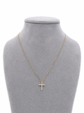 18kt Yellow Gold 0.22ct Diamond Cross Necklace