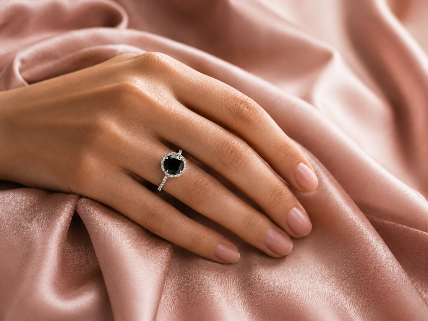 Finished bespoke engagement ring presented for consultation