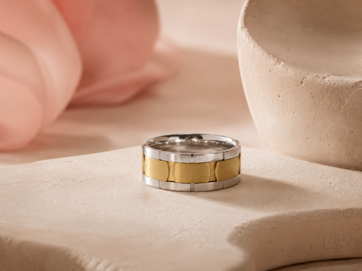 Premium wedding bands displayed together