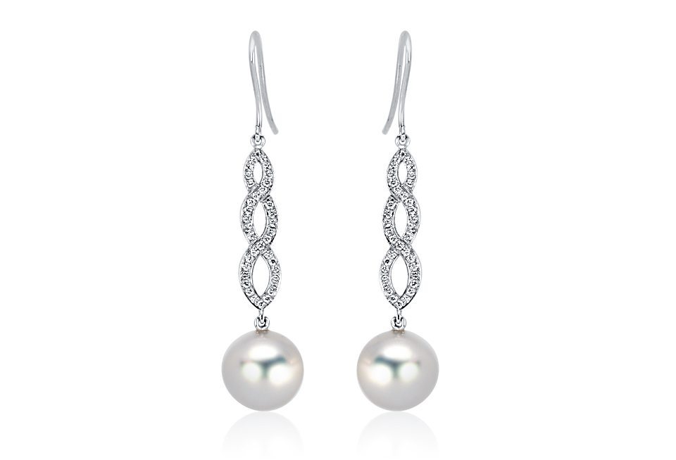 South Sea Pearl and Diamond Earrings