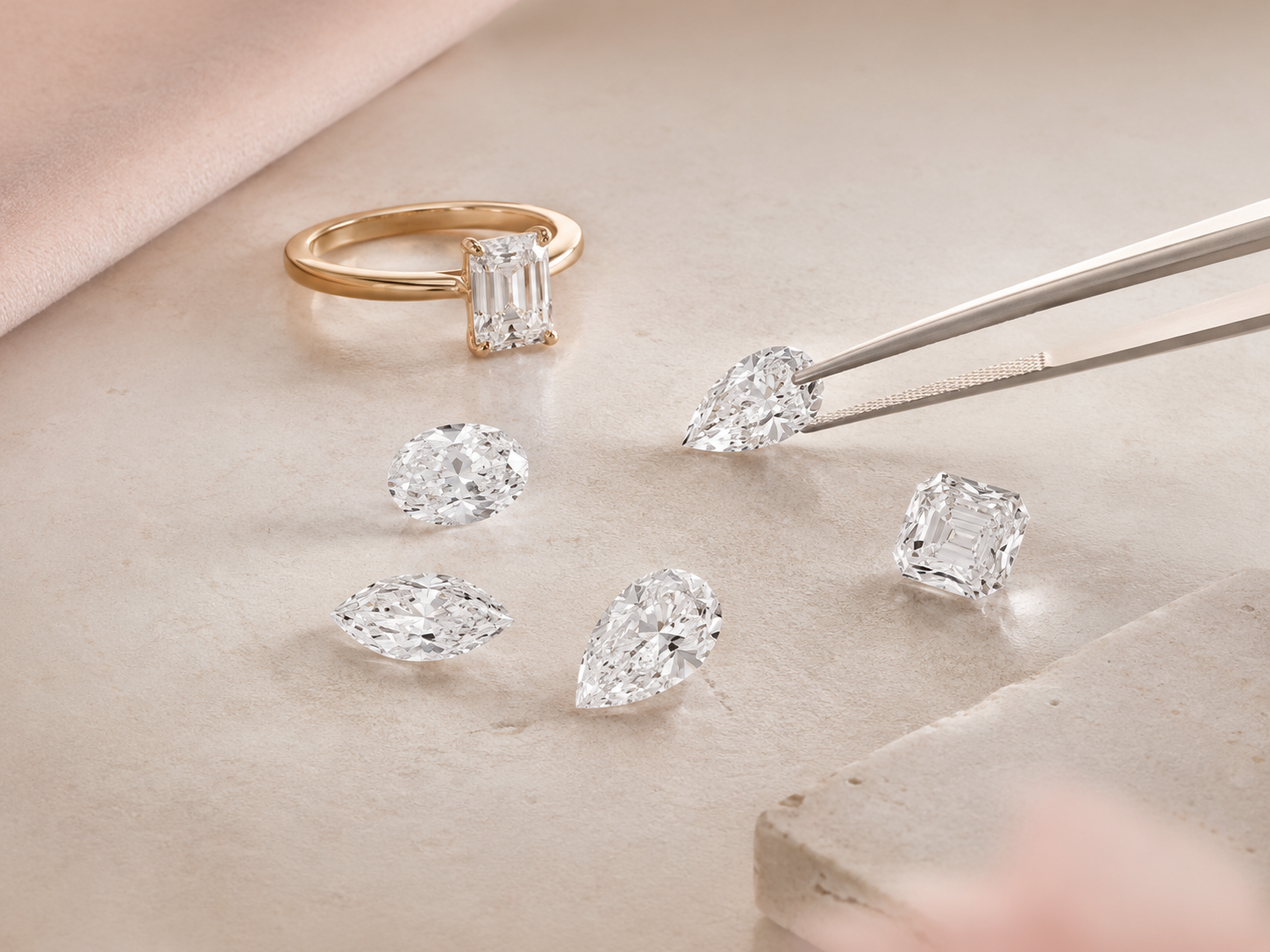 Diamond engagement ring detail
