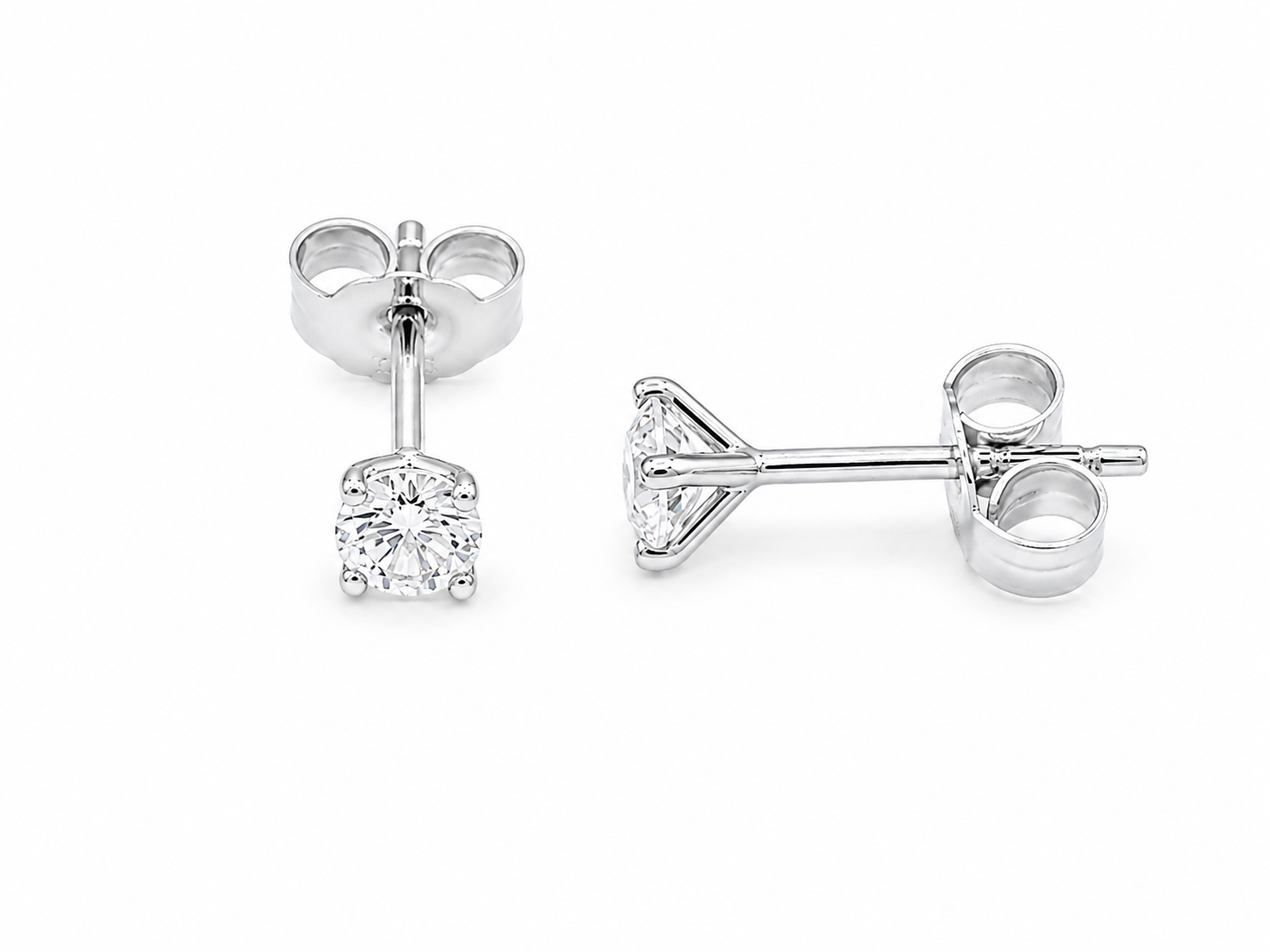0.50ct Lab-Grown Diamond Martini Stud Earrings in 10ct White Gold, view 1