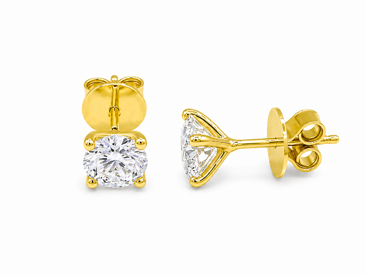 2.01ct Lab-Grown Diamond Martini Stud Earrings in 10ct Yellow Gold