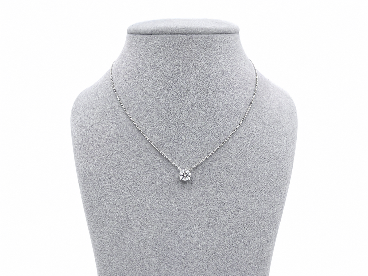 1.00ct Round Lab-Grown Diamond Solitaire Pendant in 9ct White Gold