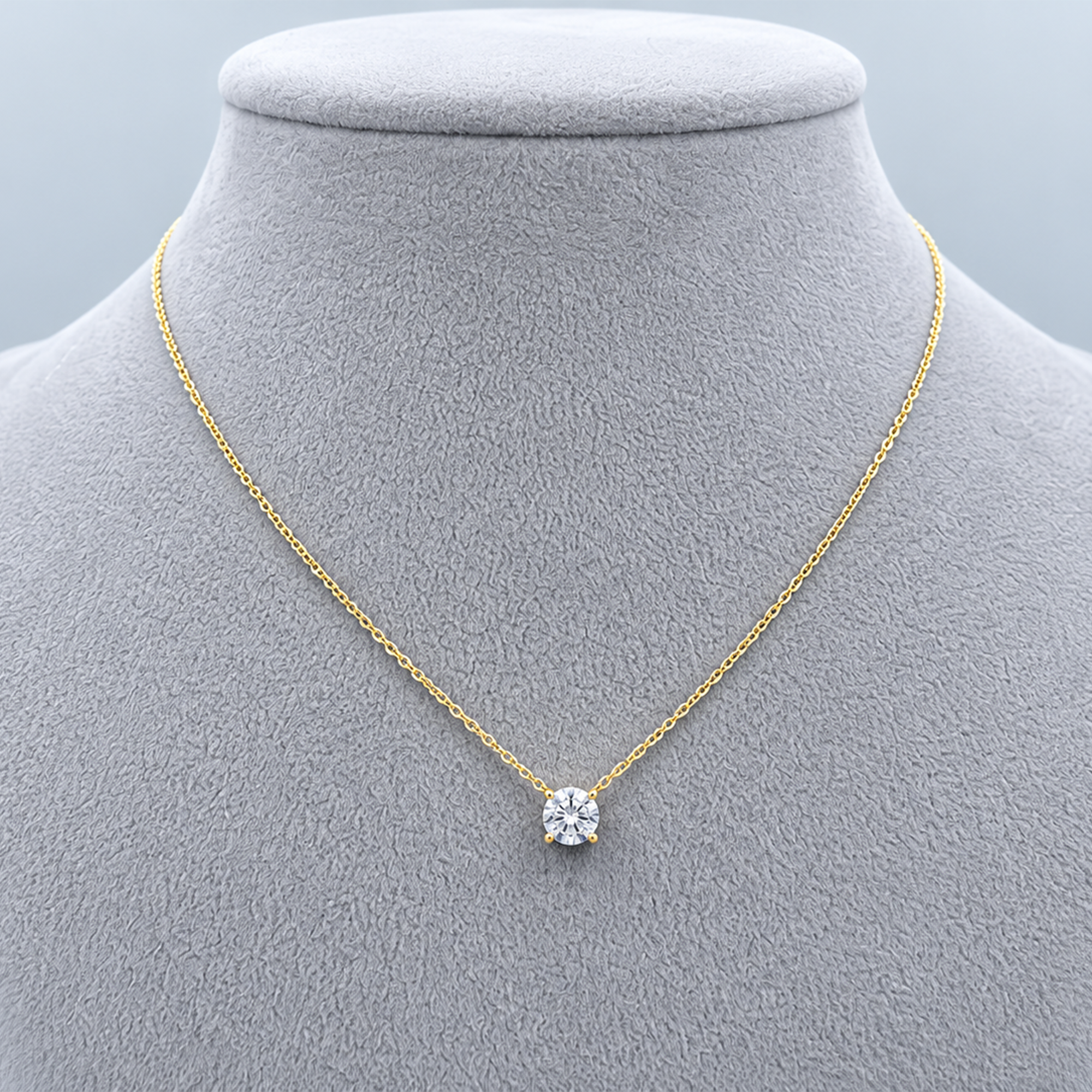 0.50ct Round Lab-Grown Diamond Solitaire Pendant in 9ct Yellow Gold
