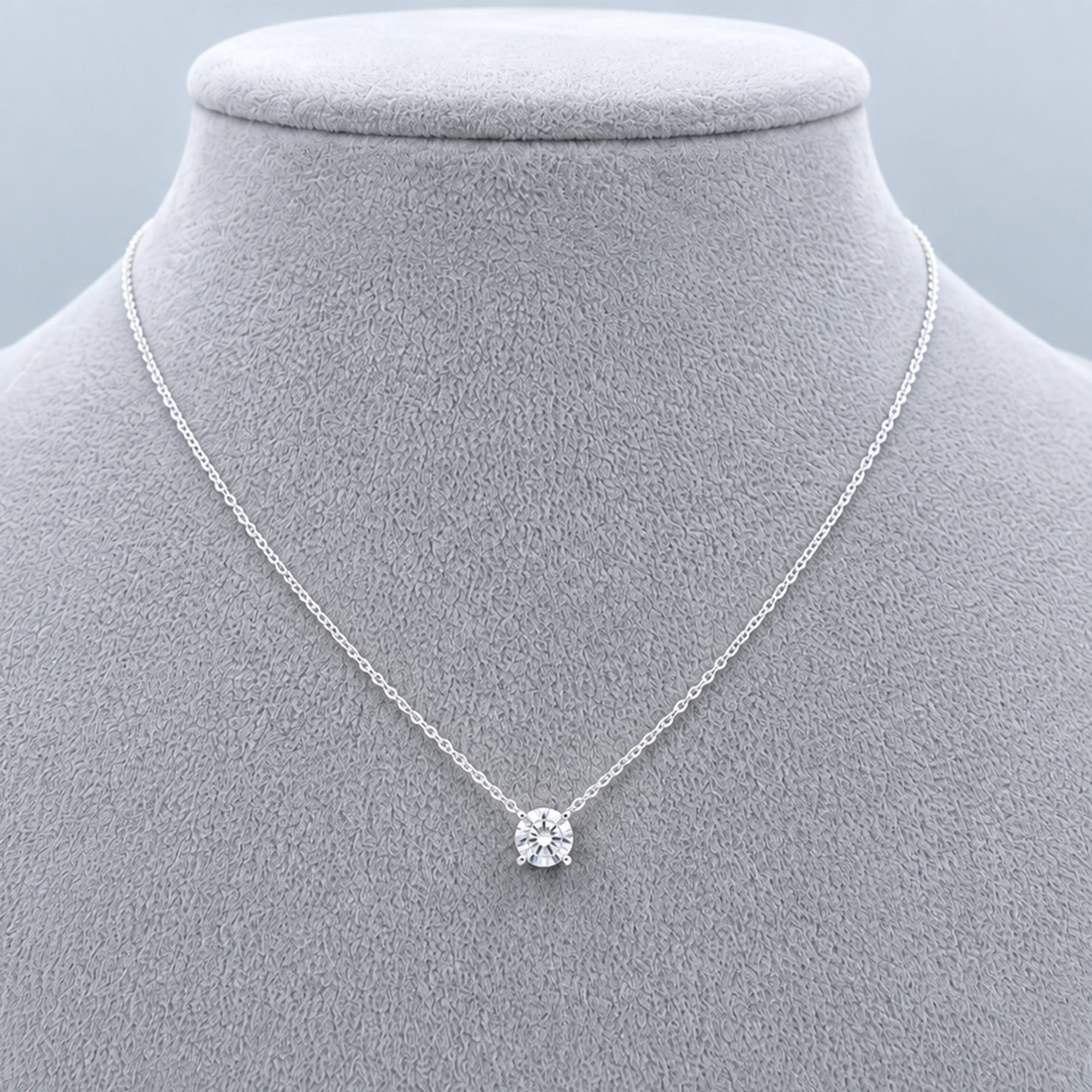 0.50ct Round Lab-Grown Diamond Solitaire Pendant in 9ct White Gold