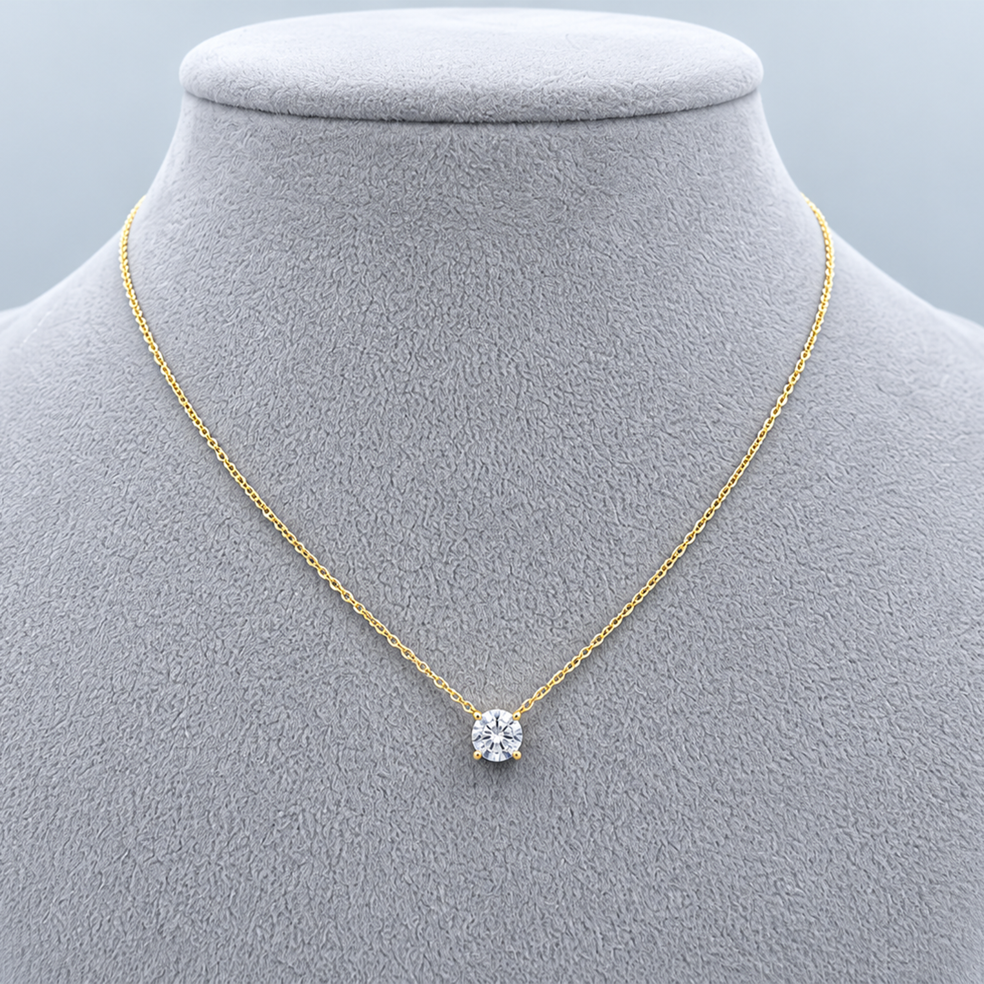 1.00ct Round Lab-Grown Diamond Solitaire Pendant in 9ct Yellow Gold