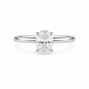1.53ct Oval Lab-Grown Diamond Solitaire Engagement Ring in 18ct White Gold, view 1