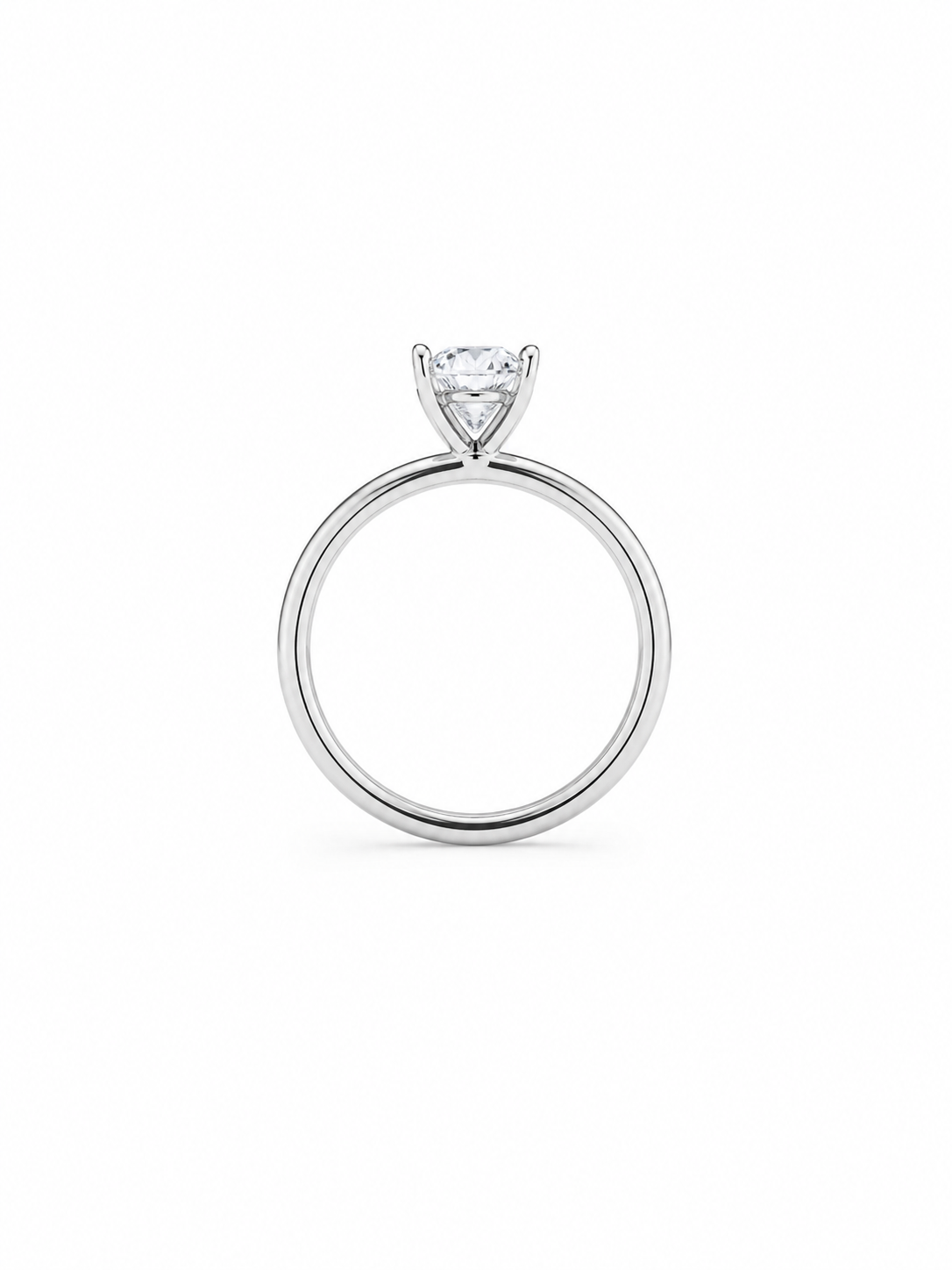 1.53ct Oval Lab-Grown Diamond Solitaire Engagement Ring in 18ct White Gold, view 3