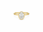 2.06ct Oval Lab-Grown Diamond Bezel-Set Engagement Ring in 18ct Yellow Gold, view 1