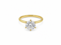 2.07ct Round Lab-Grown Diamond Petal-Set Engagement Ring in 18ct Yellow Gold, view 1