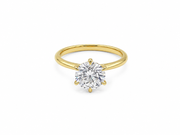 2.07ct Round Lab-Grown Diamond Petal-Set Engagement Ring in 18ct Yellow Gold, view 1