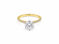 2.06ct Round Lab-Grown Diamond Shoulder-Set Engagement Ring in 18ct Yellow and White Gold, view 1