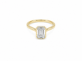 2.03ct Emerald-Cut Lab-Grown Diamond Crossover Bezel Engagement Ring in 18ct Yellow Gold, view 1