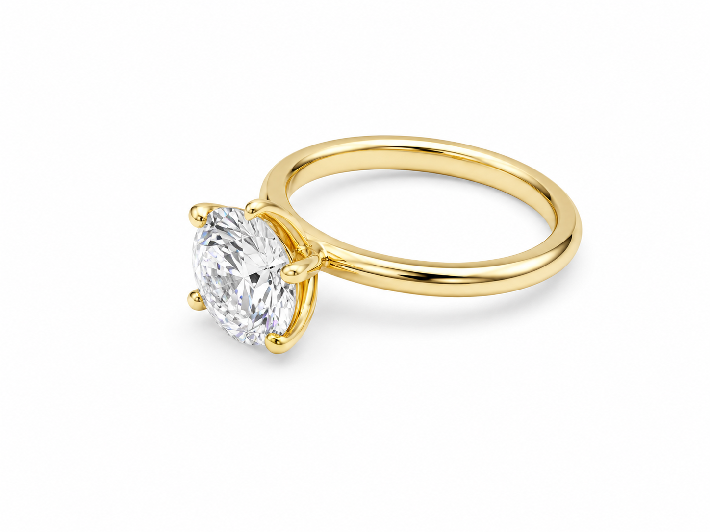 2.01ct Round Lab-Grown Diamond Solitaire Engagement Ring in 18ct Yellow Gold, view 2