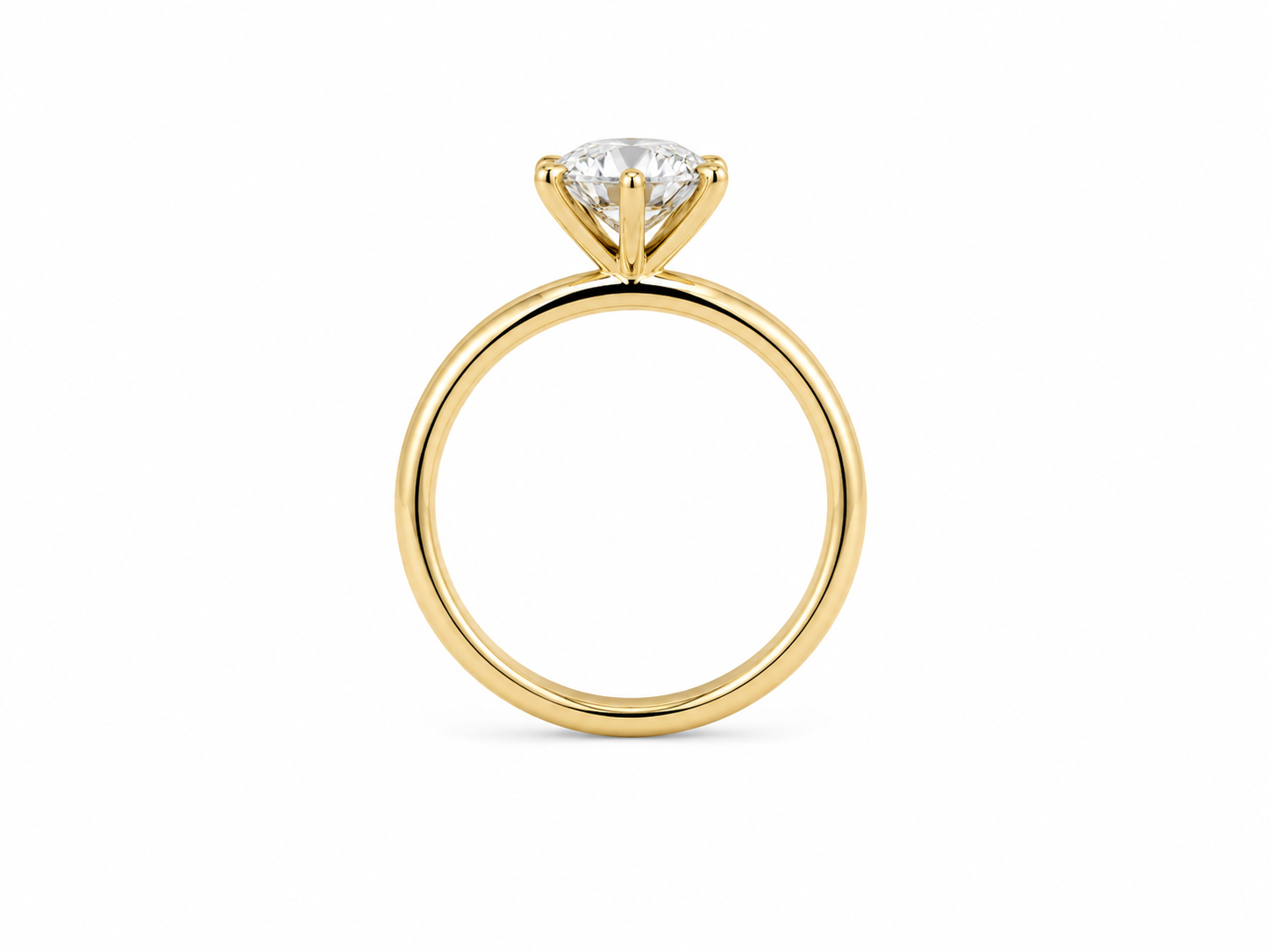 2.01ct Round Lab-Grown Diamond Solitaire Engagement Ring in 18ct Yellow Gold, view 3
