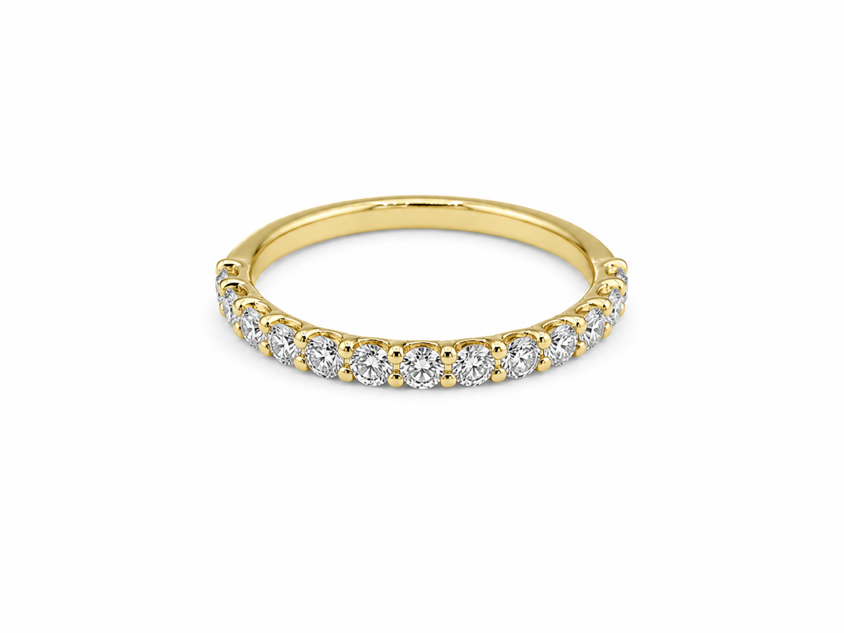 0.47ct Lab-Grown Diamond Shared-Claw Wedding Band in 18ct Yellow Gold, view 1