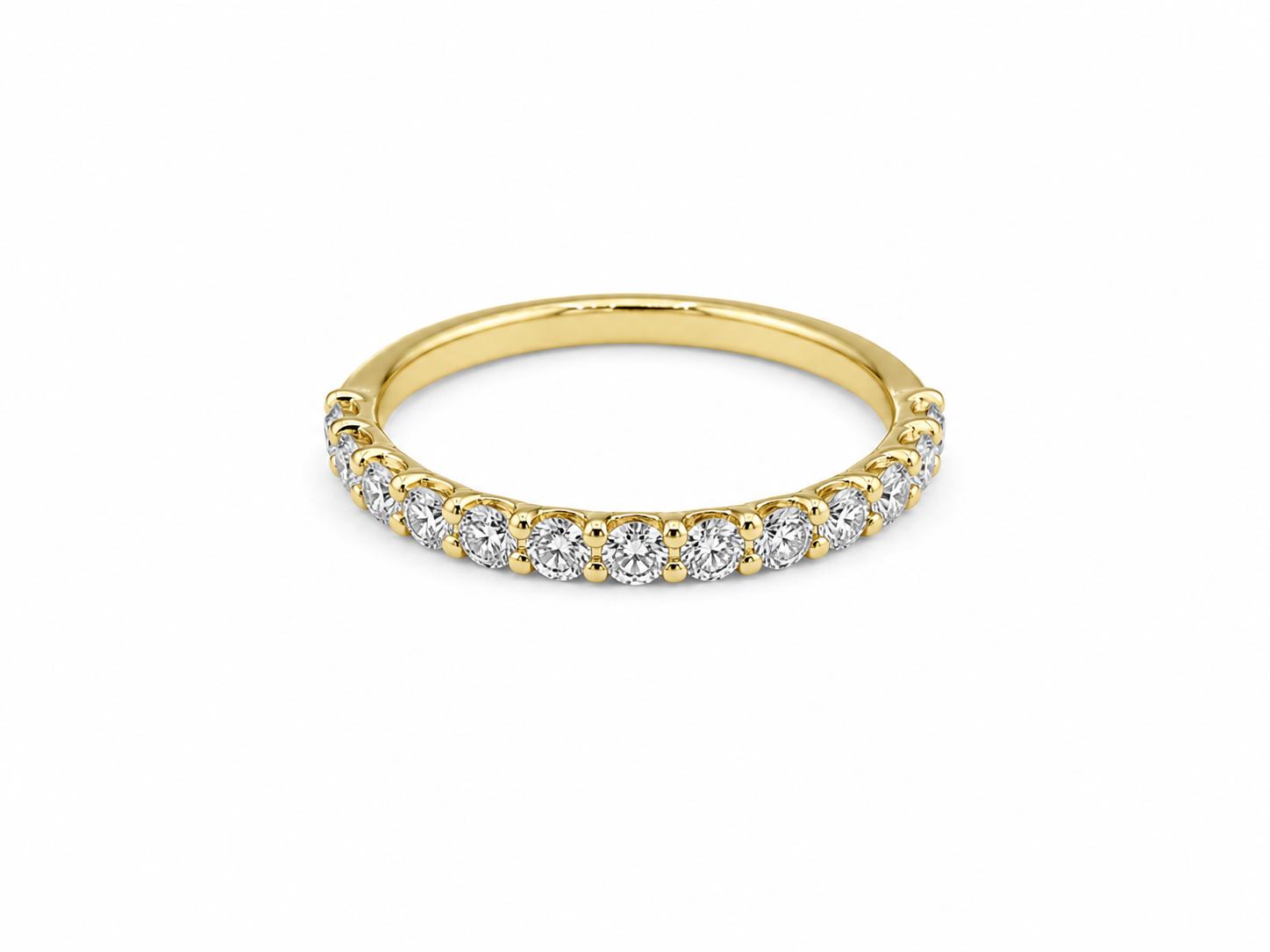 0.47ct Lab-Grown Diamond Shared-Claw Wedding Band in 18ct Yellow Gold, view 1