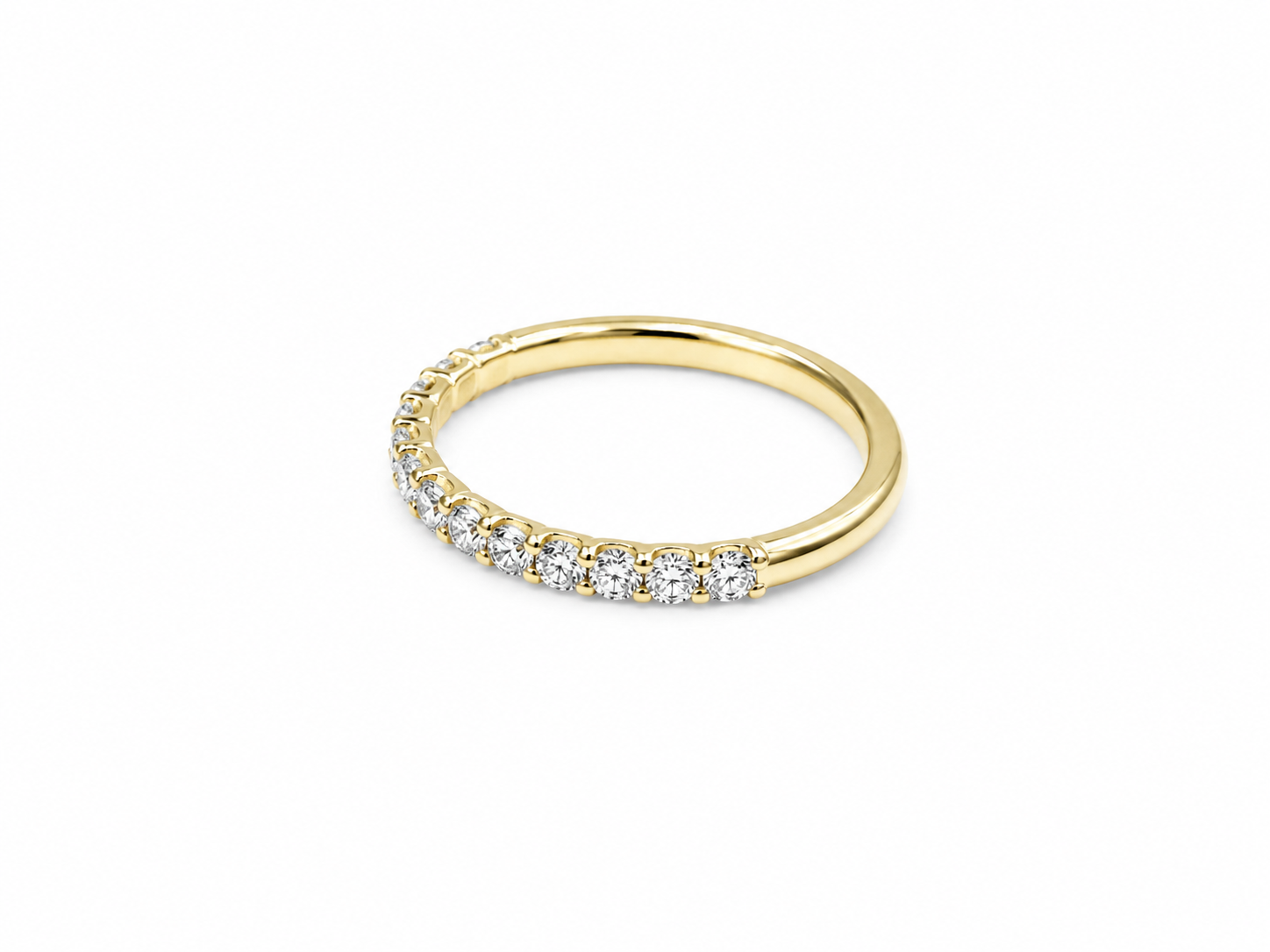 0.47ct Lab-Grown Diamond Shared-Claw Wedding Band in 18ct Yellow Gold, view 2