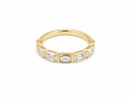 0.77ct East-to-West Emerald-Cut Lab-Grown Diamond Band in 18ct Yellow Gold, view 1