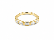 0.77ct East-to-West Emerald-Cut Lab-Grown Diamond Band in 18ct Yellow Gold, view 1