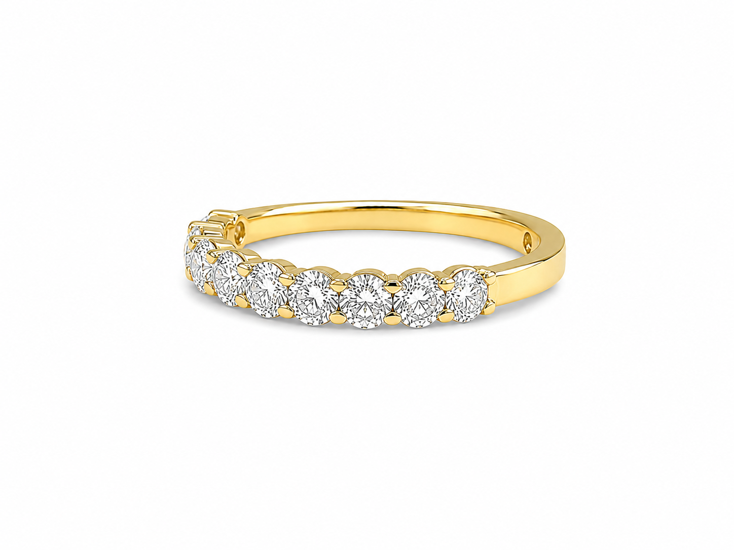 1.50ct Oval Lab-Grown Diamond Half-Eternity Band in 18ct Yellow Gold, view 2