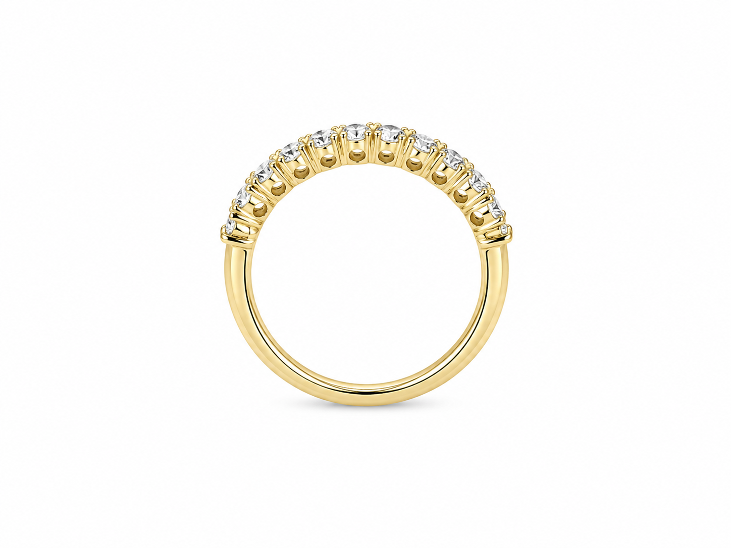 1.50ct Oval Lab-Grown Diamond Half-Eternity Band in 18ct Yellow Gold, view 3