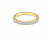 0.76ct Round Lab-Grown Diamond Claw-Set Wedding Band in 18ct Yellow Gold, view 1