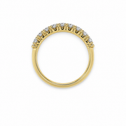 0.76ct Round Lab-Grown Diamond Claw-Set Wedding Band in 18ct Yellow Gold, view 3