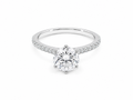 1.59ct Round Lab-Grown Diamond Shoulder-Set Engagement Ring in 18ct White Gold, view 1